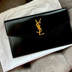 YSL Envelope Clutch Black